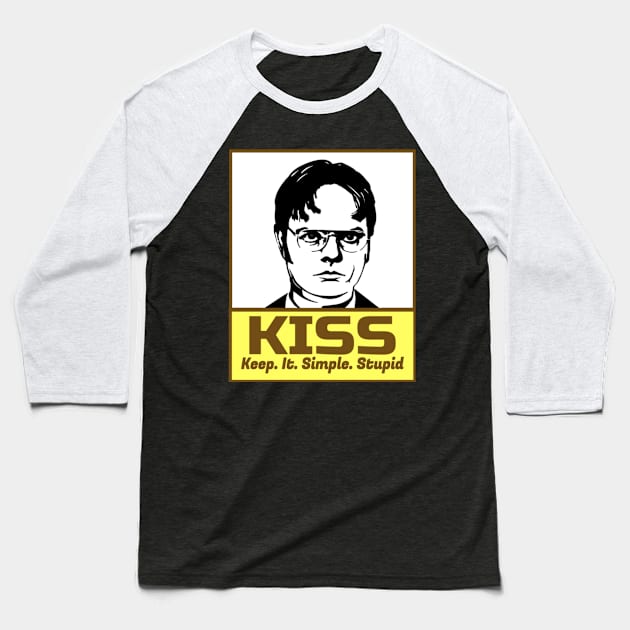 K.I.S.S. Dwight Schrute Baseball T-Shirt by BushCustoms